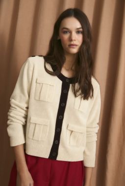 Chaqueta Militar punto Mantequilla