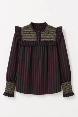 Blusa Conchita lineas Chocolate