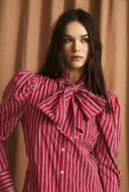 Blusa Pajarita minirraya Rojo