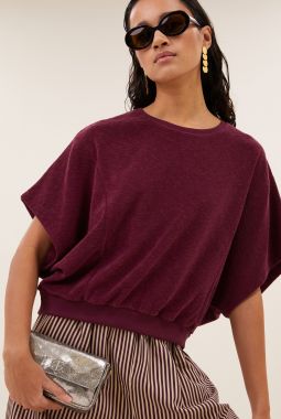 Top Nuki Slub Burgundy