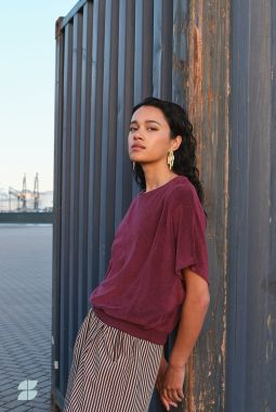 Top Nuki Slub Burgundy