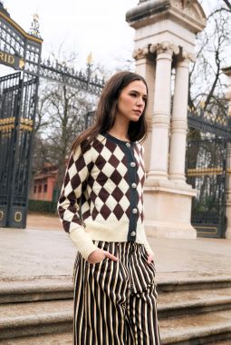 Chaqueta Arlequín punto Mantequilla