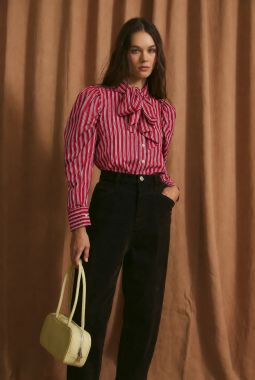 Blusa Pajarita minirraya Rojo
