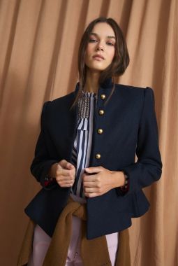 Chaqueta Harvard Diagonal Marino