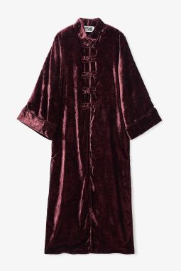 Abrigo Japón Terciopelo Burgundy