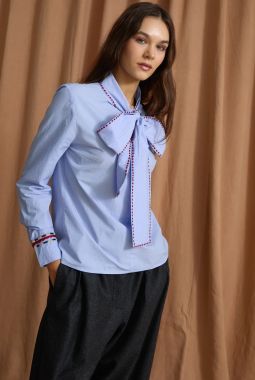 Blusa Luciana popelín azul