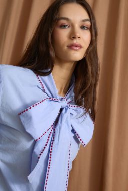 Blusa Luciana popelín azul