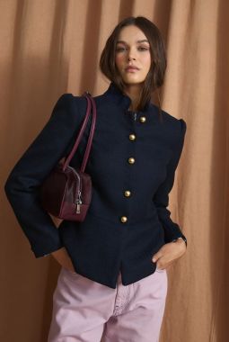 Chaqueta Harvard Diagonal Marino