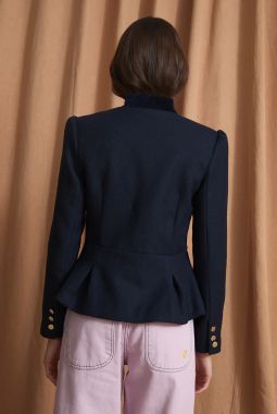 Chaqueta Harvard Diagonal Marino