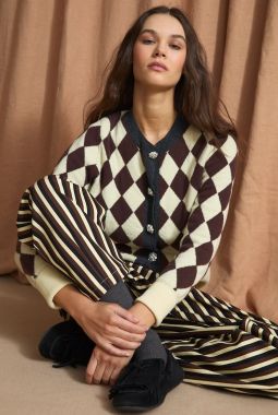 Chaqueta Arlequín punto Mantequilla