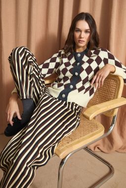 Chaqueta Arlequín punto Mantequilla