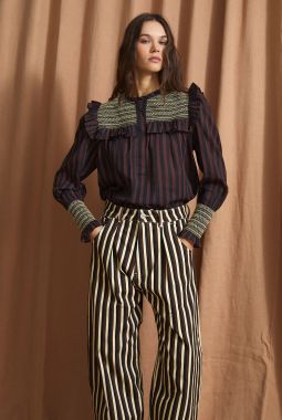 Blusa Conchita lineas Chocolate