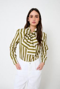 Blusa lazo raya Kaki