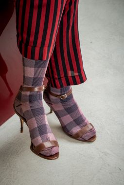 Calcetines Príncipe de Gales Rosa