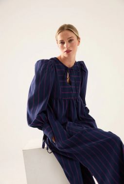 VESTIDO MIDI RAYAS LONDON